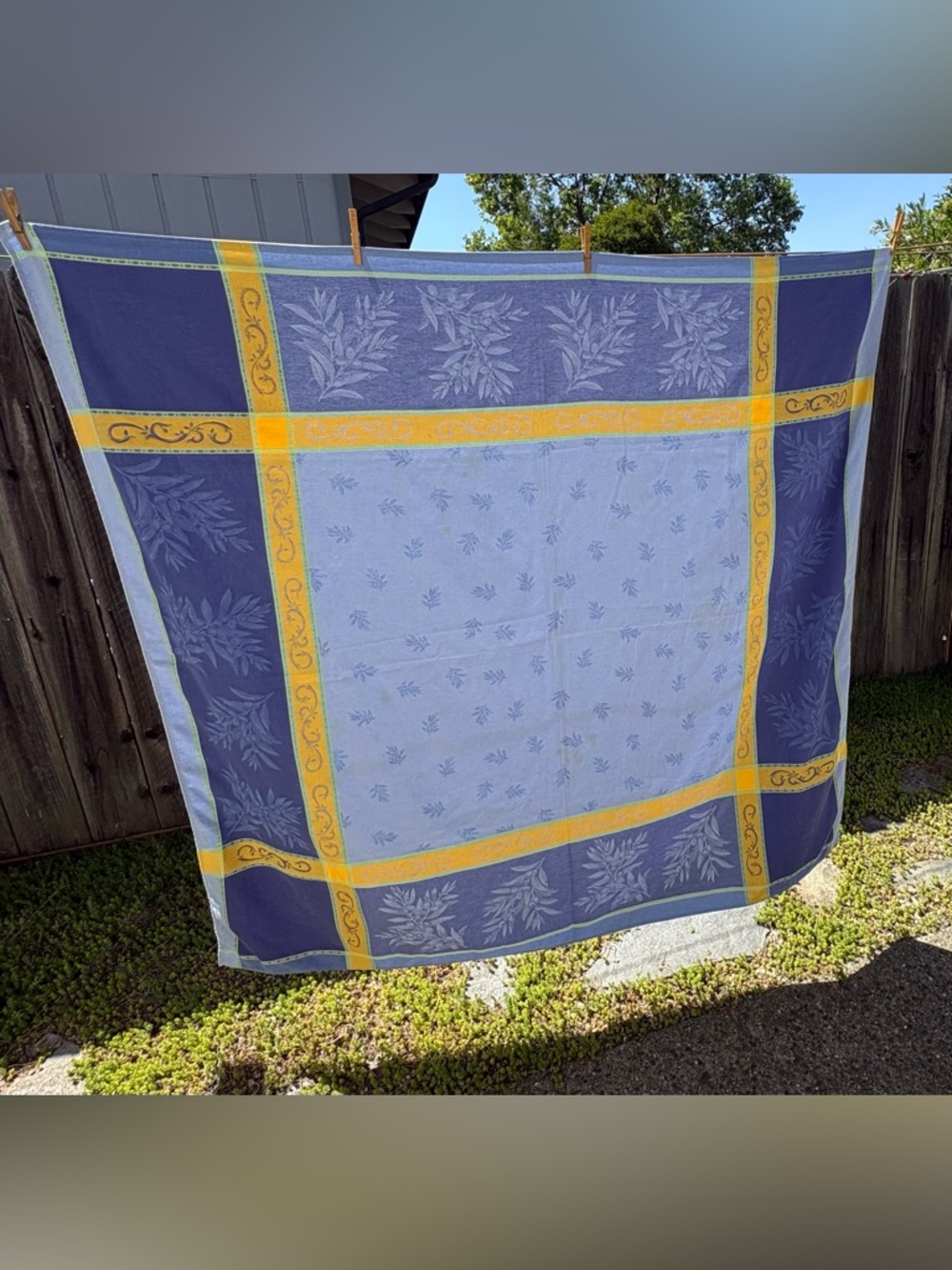58x62 Jacquard cotton tablecloth.